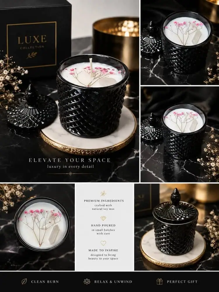 Black Luxe Candle — Aurelia Candles