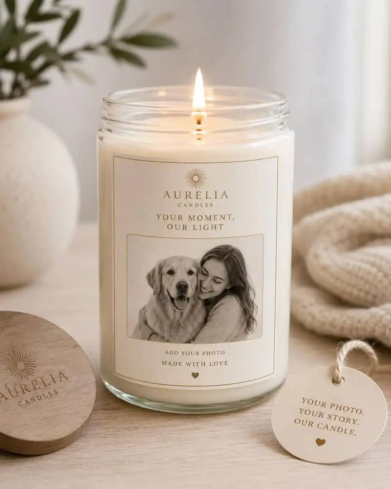 Pet Memorial Photo Candle — Aurelia Candles