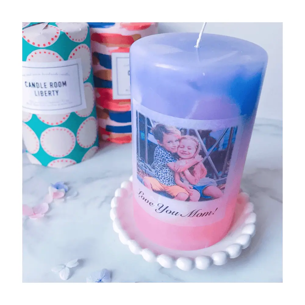 Baby Announcement Photo Candle — Aurelia Candles